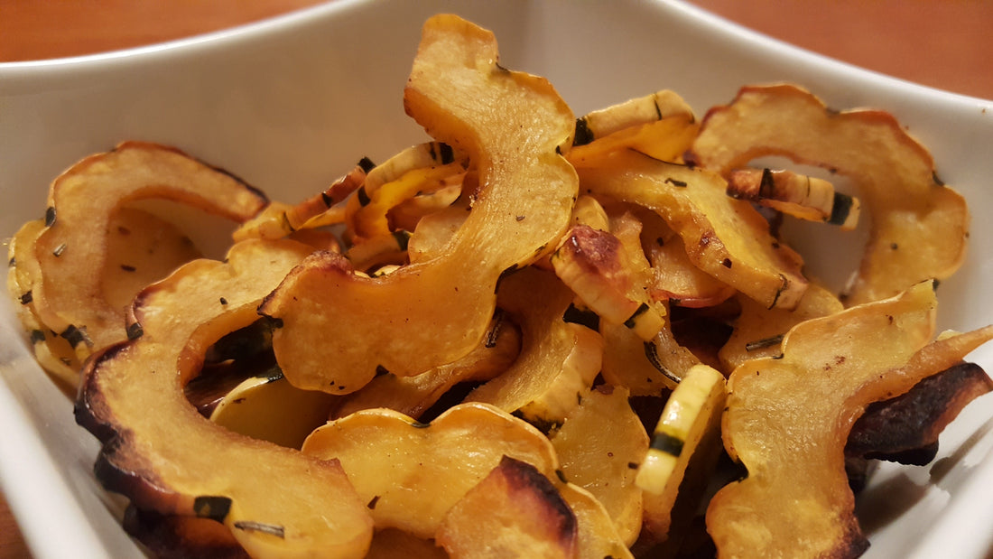 Frites en demi-lune de courge delicata